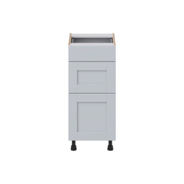 Sea Holly Light Gray Shaker Assembled 15 in. W x 34.5 in. H x 21 in. D Vanity Drawer Base Cabinet with 3 Drawers