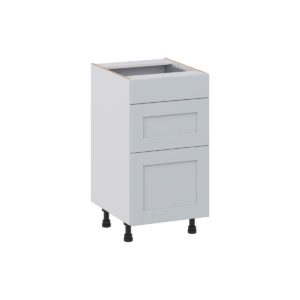 Sea Holly Light Gray Shaker Assembled 18 in. W x 34.5 in. H x 21 in. D Vanity Drawer Base Cabinet with 3 Drawers