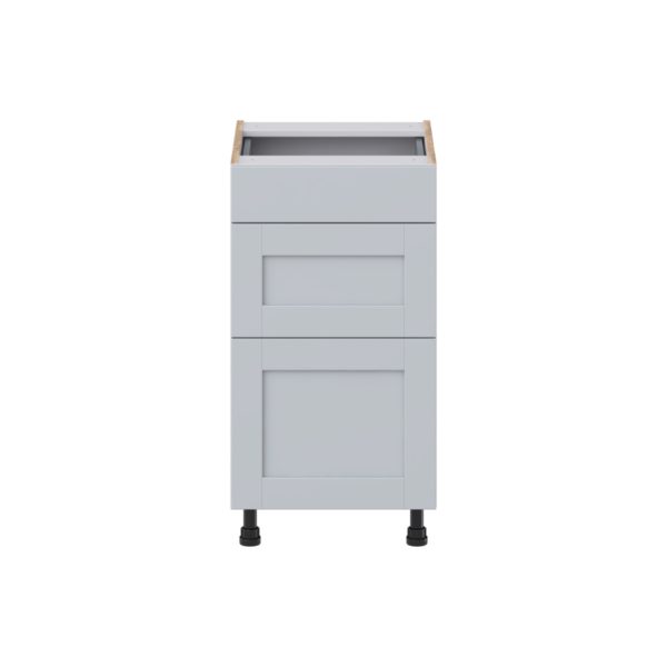 Sea Holly Light Gray Shaker Assembled 18 in. W x 34.5 in. H x 21 in. D Vanity Drawer Base Cabinet with 3 Drawers