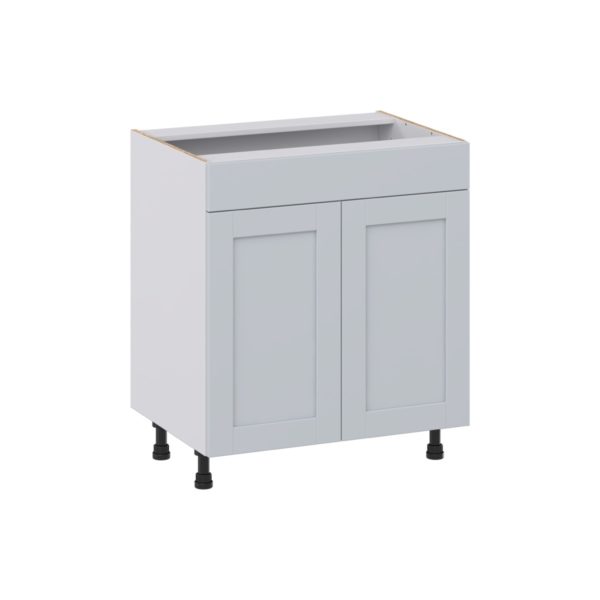 Sea Holly Light Gray Shaker Assembled 30 in. W x 34.5 in. H x 21 in. D Vanity Sink Base Cabinet with False Front