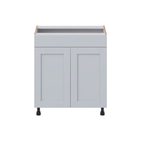 Sea Holly Light Gray Shaker Assembled 30 in. W x 34.5 in. H x 21 in. D Vanity Sink Base Cabinet with False Front