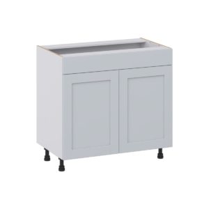 Sea Holly Light Gray Shaker Assembled 36 in. W x 34.5 in.H x 21 in. D Vanity Sink Base Cabinet with False Front