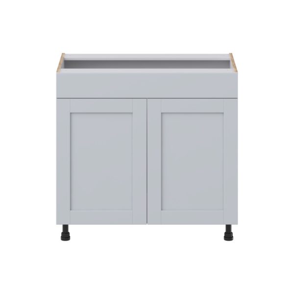 Sea Holly Light Gray Shaker Assembled 36 in. W x 34.5 in.H x 21 in. D Vanity Sink Base Cabinet with False Front