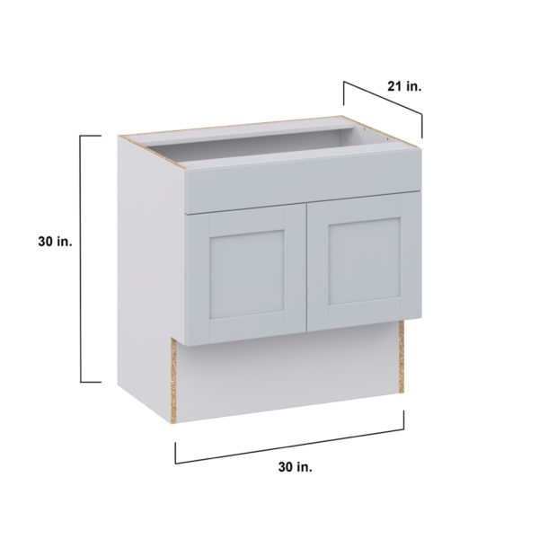 Sea Holly Light Gray Shaker Assembled 30 in. W x 30 in. H x 21 in. D Accessible ADA Vanity Base with False Front Cabinet