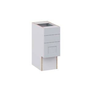 Sea Holly Light Gray Shaker Assembled 12 in. W x 30 in. H x 21 in. D Vanity ADA Drawer Base Cabinet with 3 Drawers