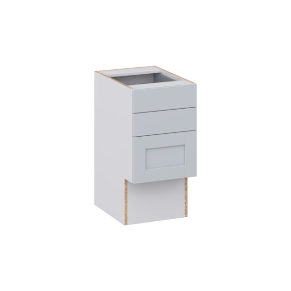 Sea Holly Light Gray Shaker Assembled 15 in. W x 30 in. H x 21 in. D Vanity ADA Drawer Base Cabinet with 3 Drawers