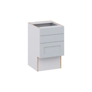 Sea Holly Light Gray Shaker Assembled 18 in. W x 30 in. H x 21 in. D Vanity ADA Drawer Base Cabinet with 3 Drawers