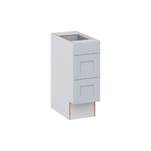 Sea Holly Light Gray Shaker Assembled 12 in. W x 32.5 in. H x 24 in. D ADA Drawer Base Cabinet with 3 Drawers