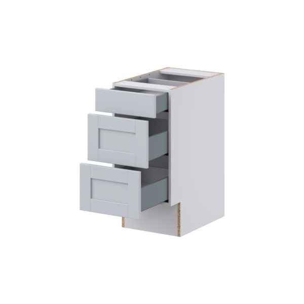 Sea Holly Light Gray Shaker Assembled 15 in. W x 32.5 in. H x 24 in. D ADA Drawer Base Cabinet with 3 Drawers