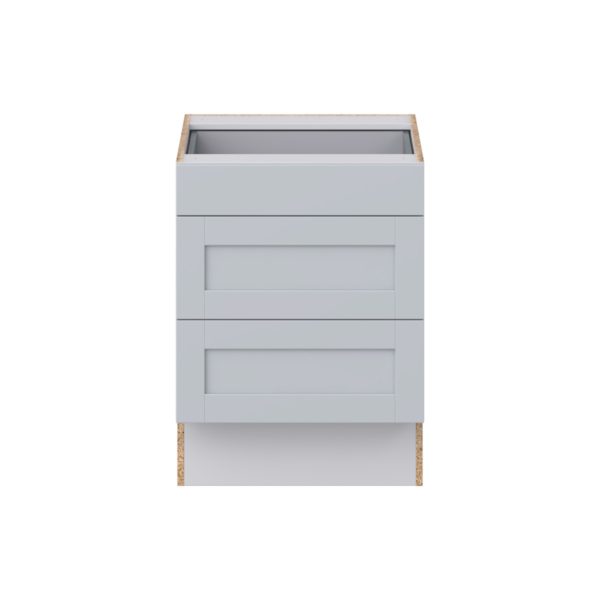 Sea Holly Light Gray Shaker Assembled 24 in. W x 32.5 in. H x 24 in. D ADA Drawer Base Cabinet with 3 Drawers