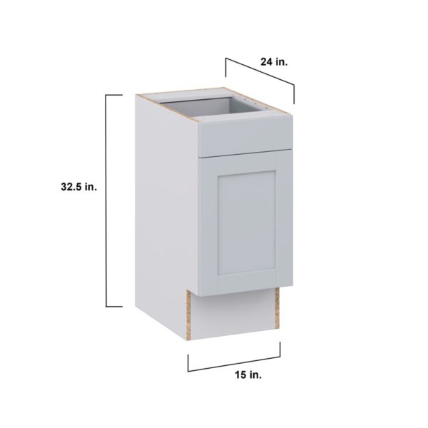 Sea Holly Light Gray Shaker Assembled 15 in. W x 32.5 in. H x 24 in. D Accessible ADA Base Cabinet with 1 Drawer