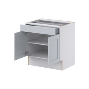 Sea Holly Light Gray Shaker Assembled 30 in. W x 32.5 in. H x 24 in. D Accessible ADA Base Cabinet with 1 Drawer