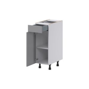 Willow Painted Slate Gray Shaker Assembled 12 in. W x 34.5 in. H x 21 in.D Vanity Base Cabinet with 1 Drawer