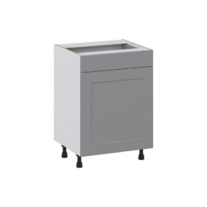 Willow Painted Slate Gray Shaker Assembled 24 in. W x 34.5 in. H x 21 in. D Vanity Base Cabinet with 1 Drawer