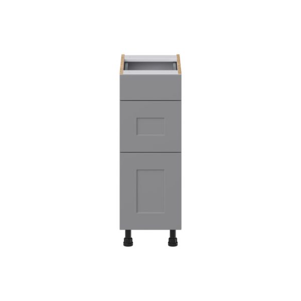 Willow Painted Slate Gray Shaker Assembled 12 in. W x 34.5 in. H x 21 in. D Vanity Drawer Base Cabinet with 3 Drawers