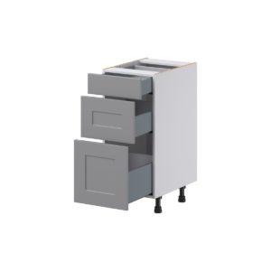 Willow Painted Slate Gray Shaker Assembled 15 in. W x 34.5 in. H x 21 in. D Vanity Drawer Base Cabinet with 3 Drawers