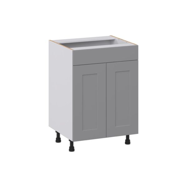 Willow Painted Slate Gray Shaker Assembled 24 in. W x 34.5 in. H x 21 in. D Vanity Sink Base Cabinet with False Front