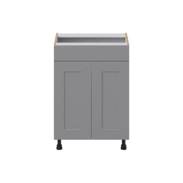 Willow Painted Slate Gray Shaker Assembled 24 in. W x 34.5 in. H x 21 in. D Vanity Sink Base Cabinet with False Front