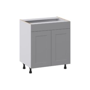 Willow Painted Slate Gray Shaker Assembled 30 in. W x 34.5 in. H x 21 in. D Vanity Sink Base Cabinet with False Front