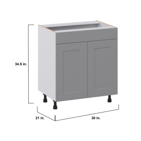 Willow Painted Slate Gray Shaker Assembled 30 in. W x 34.5 in. H x 21 in. D Vanity Sink Base Cabinet with False Front