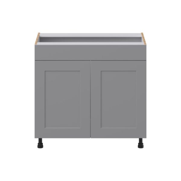 Willow Painted Slate Gray Shaker Assembled 36 in. W x 34.5 in.H x 21 in. D Vanity Sink Base Cabinet with False Front