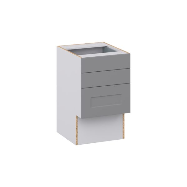 Willow Painted Slate Gray Shaker Assembled 18 in. W x 30 in. H x 21 in. D Vanity ADA Drawer Base Cabinet with 3 Drawers