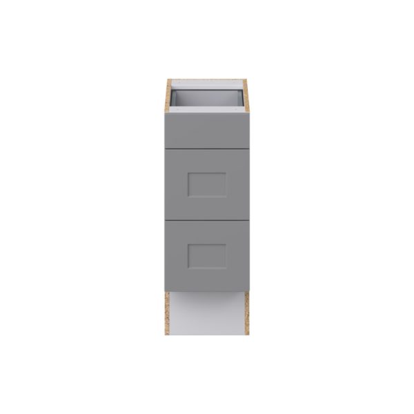 Willow Painted Slate Gray Shaker Assembled 12 in. W x 32.5 in. H x 24 in. D ADA Drawer Base Cabinet with 3 Drawers