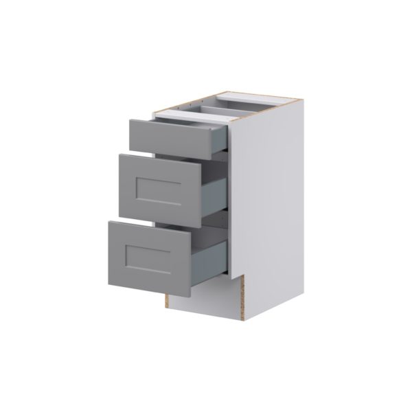 Willow Painted Slate Gray Shaker Assembled 15 in. W x 32.5 in. H x 24 in. D ADA Drawer Base Cabinet with 3 Drawers