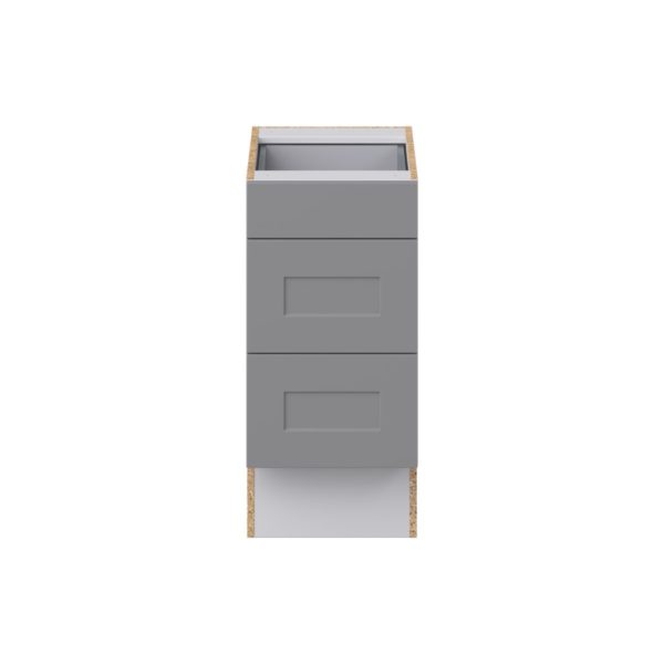 Willow Painted Slate Gray Shaker Assembled 15 in. W x 32.5 in. H x 24 in. D ADA Drawer Base Cabinet with 3 Drawers