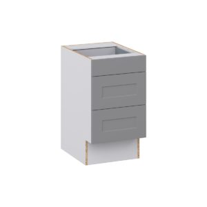 Willow Painted Slate Gray Shaker Assembled 18 in. W x 32.5 in. H x24 in. D ADA Drawer Base Cabinet with 3 Drawers