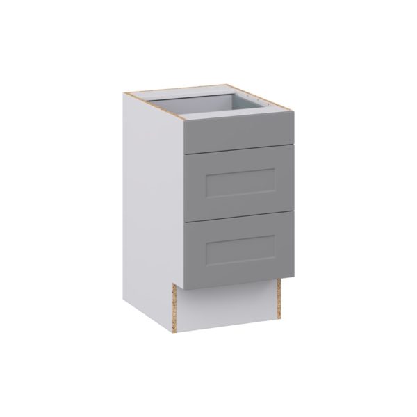 Willow Painted Slate Gray Shaker Assembled 18 in. W x 32.5 in. H x24 in. D ADA Drawer Base Cabinet with 3 Drawers