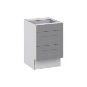 Willow Painted Slate Gray Shaker Assembled 21 in. W x 32.5 in. H x 24 in. D ADA Drawer Base Cabinet with 3 Drawers