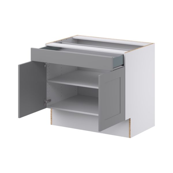 Willow Painted Slate Gray Shaker Assembled 36 in. W x 32.5 in. H x 24 in. D Accessible ADA Base Cabinet with 1 Drawer