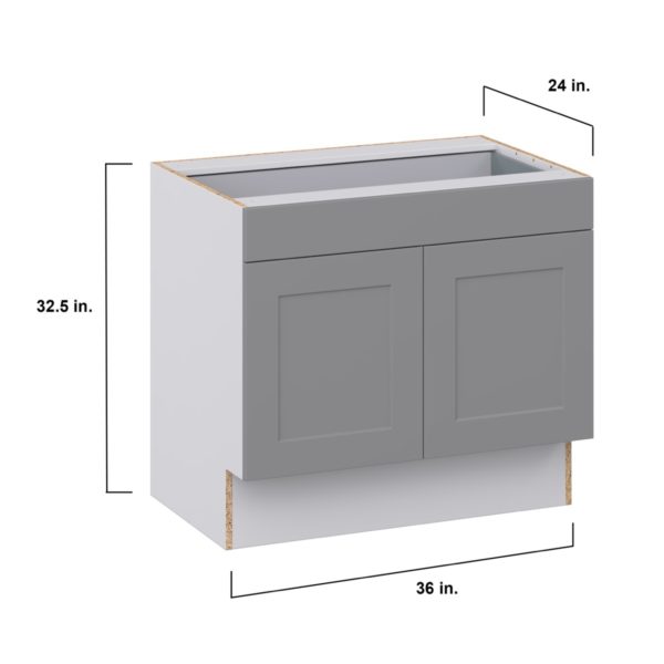 Willow Painted Slate Gray Shaker Assembled 36 in. W x 32.5 in. H x 24 in. D Accessible ADA Base Cabinet with 1 Drawer