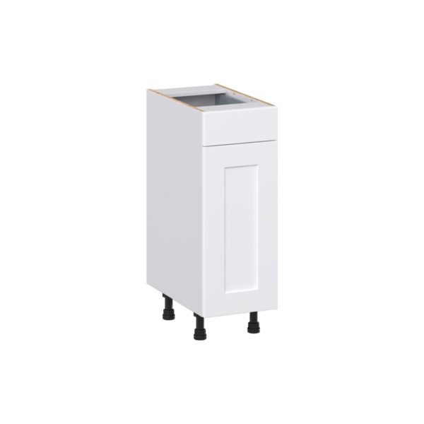 Jasmine Painted Warm White Shaker Assembled 12 in. W x 34.5 in. H x 21 in.D Vanity Base Cabinet with 1 Drawer