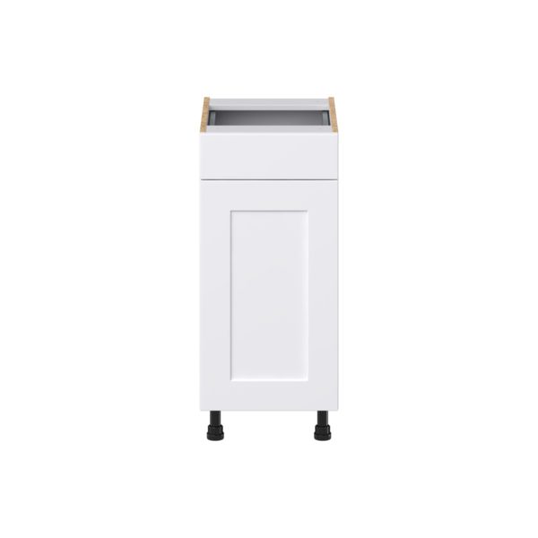 Jasmine Painted Warm White Shaker Assembled 15 in. W x 34.5 in. H x 21 in. D Vanity Base Cabinet with 1 Drawer