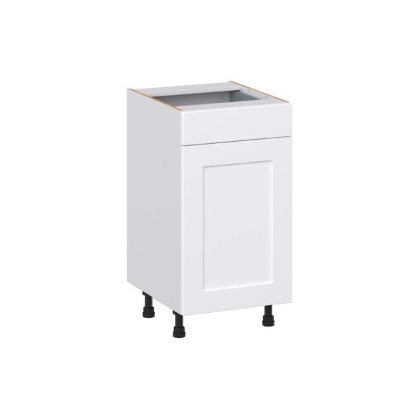 Jasmine Painted Warm White Shaker Assembled 18 in. W x 34.5 in. H x 21 in. D Vanity Base Cabinet with 1 Drawer