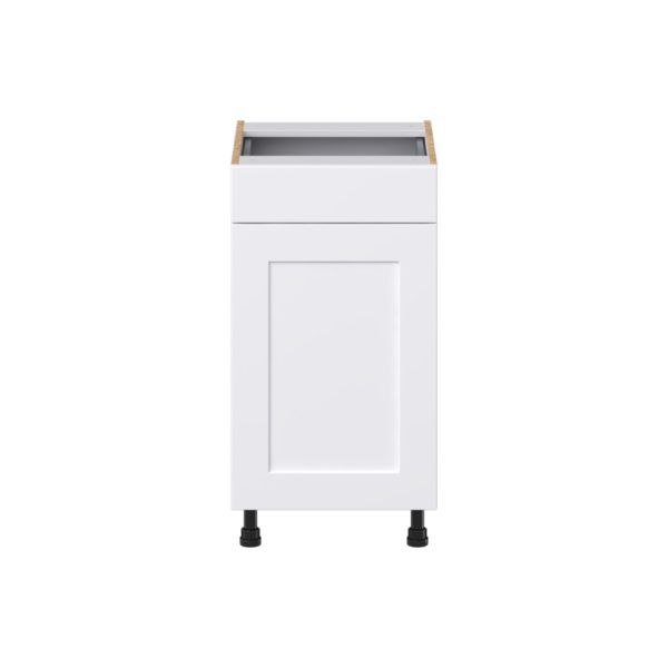 Jasmine Painted Warm White Shaker Assembled 18 in. W x 34.5 in. H x 21 in. D Vanity Base Cabinet with 1 Drawer