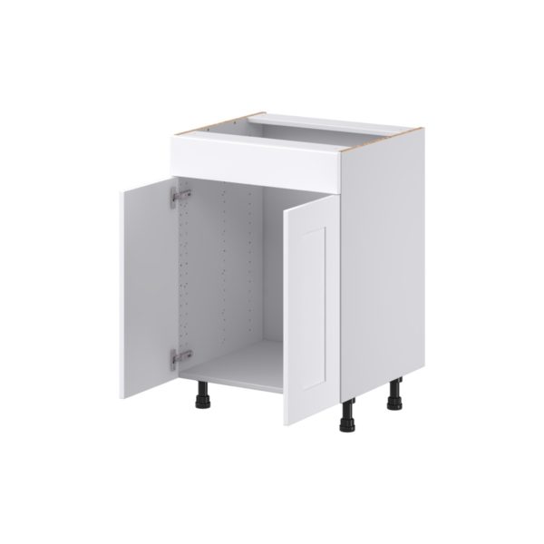 Jasmine Painted Warm White Shaker Assembled 24 in. W x 34.5 in. H x 21 in. D Vanity Sink Base Cabinet with False Front