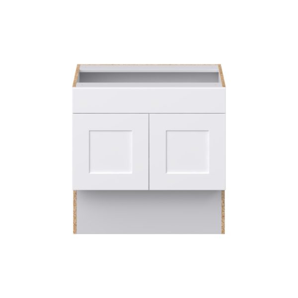 Jasmine Painted Warm White Shaker Assembled 30 in. W x 30 in. H x 21 in. D Accessible ADA Vanity Base with False Front Cabinet