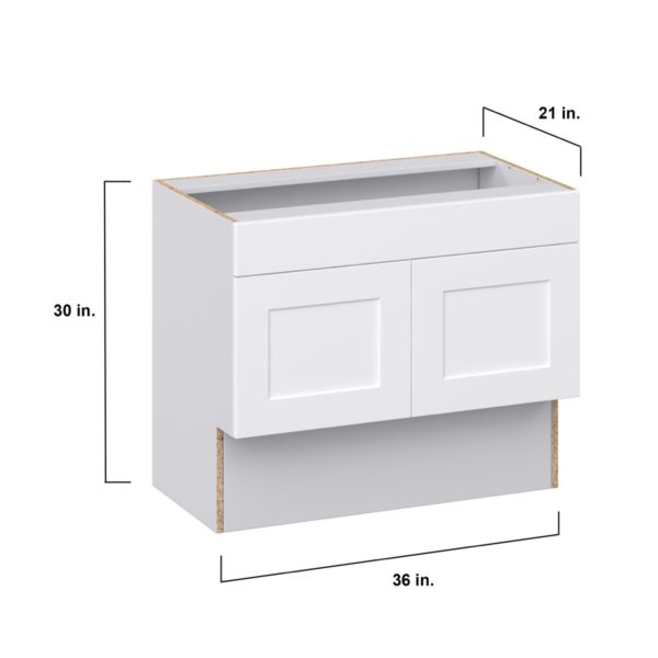 Jasmine Painted Warm White Shaker Assembled 36 in. W x 30 in. H x 21 in. D ADA Vanity Sink Base Cabinet With Removable Front