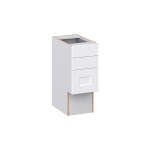 Jasmine Painted Warm White Shaker Assembled 12 in. W x 30 in. H x 21 in. D Vanity ADA Drawer Base Cabinet with 3 Drawers