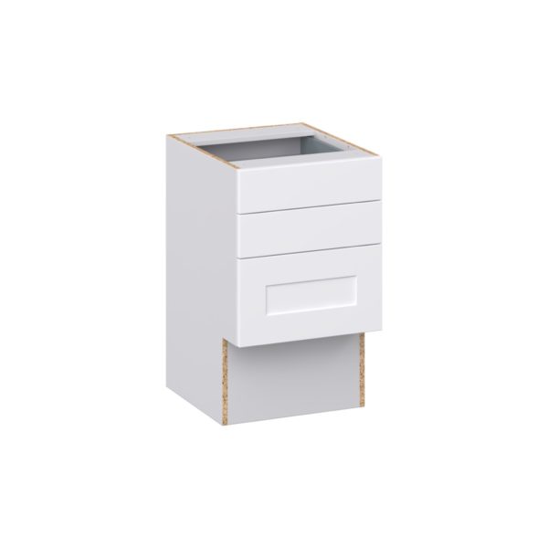 Jasmine Painted Warm White Shaker Assembled 18 in. W x 30 in. H x 21 in. D Vanity ADA Drawer Base Cabinet with 3 Drawers