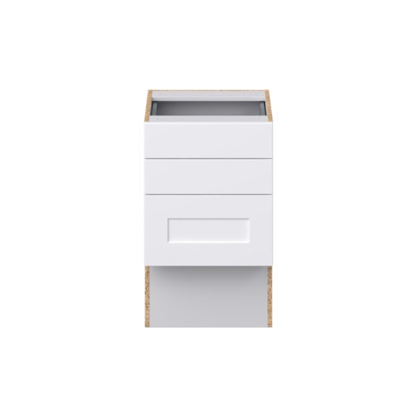 Jasmine Painted Warm White Shaker Assembled 18 in. W x 30 in. H x 21 in. D Vanity ADA Drawer Base Cabinet with 3 Drawers