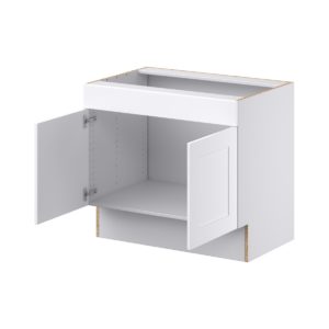 Jasmine Painted Warm White Shaker Assembled 36 in. W x 32.5 in. H x 24 in. D ADA Sink Base With Removable Front Cabinet