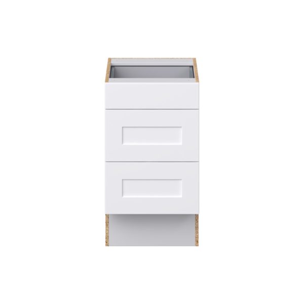 Jasmine Painted Warm White Shaker Assembled 18 in. W x 32.5 in. H x24 in. D ADA Drawer Base Cabinet with 3 Drawers