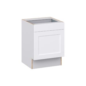 Jasmine Painted Warm White Shaker Assembled 24 in. W x 32.5 in. H x 24 in. D Accessible ADA Base Cabinet with 1 Drawer