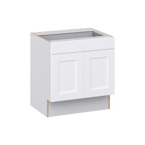 Jasmine Painted Warm White Shaker Assembled 30 in. W x 32.5 in. H x 24 in. D Accessible ADA Base Cabinet with 1 Drawer