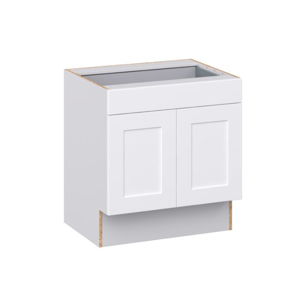 Jasmine Painted Warm White Shaker Assembled 30 in. W x 32.5 in. H x 24 in. D Accessible ADA Base Cabinet with 1 Drawer