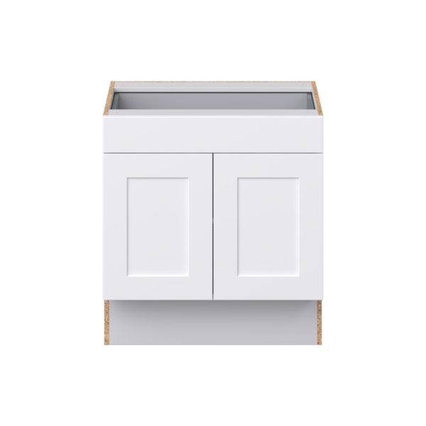 Jasmine Painted Warm White Shaker Assembled 30 in. W x 32.5 in. H x 24 in. D Accessible ADA Base Cabinet with 1 Drawer